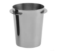 Espresso Dosing Cup Stainless Steel - Precise Single Dose Vessel for Coffee Grounds - Anti-Static for Barista Tool with Ergonomic Handle - 6x6x6.5cm Portafilter Funnel Alternative(Silver 58mm)