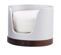 Espresso Filter Organizer - Wooden Lid Filter Container, Round Aluminum Holder, Portable Dust-proof Storage | Perfect for Coffee Brewing Setup, Home, Work Place, Kitchen Counter, Present for Coffee Lo