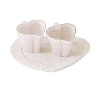 Espresso Gift Set - White Heart Tete a Tete Cups and Saucer Set Boxed Virginia Casa, (5512302)