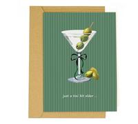 Espresso Just a Tini Bit Older Birthday Card-Cute Martini Birthday Greeting Card with Bow-Classy Cocktail-Themed Card for Women Best Friend Sister Daughter Funny 21st 25th 30th Birthday Gift Idea