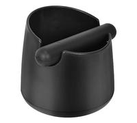 Espresso Knock Box, Black Coffee Knock Box, Round Coffee Bin, Shock-Absorbent Espresso Dump Bin with Removable Rubber Knock Bar and Non-Slip Base for Easy Coffee Ground Disposal