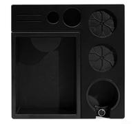 Espresso Knock Box Organizer With Storage For Tamper, Distributor, And 51mm To 58mm Puck Screen, Crafted From ABS And Silicon Materials(Black)