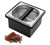 Espresso Knock Box, Stainless Steel Coffee Knock Box Large Capacity Coffee Pucks Container Espresso Machine Tool for Coffee Ground (Small)