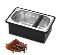 Espresso Knock Box, Stainless Steel Coffee Knock Box Large Capacity Coffee Pucks Container Espresso Machine Tool for Coffee Ground