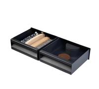 Espresso Knock Box with Double DrawerMetal Coffee Grounds Container for CaféStylish Black & White Design Perfect for Baristas and Coffee Lovers