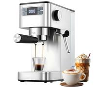 Espresso Machine, 15-Bar Pump Espresso Coffee Machine with LED Display, One-Touch Volumetric, Built-in Milk Frother, Barista Espresso Maker with 360° Steam Wand, 1.4L Water Tank for Latte, Cappuccino