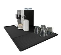 Espresso Machine Mat | Silicone Coffee Bar Mat with Raised Edges | Dish Drying Mat, Pet Feeding Mat, Multifunctional Coffee Bar Accessories for Coffee Maker, Espresso Machine