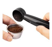 Espresso Measuring Cup, Self-Supporting Tamper - Pressing with Spoon for Coffee Beans | for Protein Powder, Hot Chocolate, Milk Powder, Soluble Beverages, Mixing and Pressing