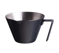 Espresso Measuring Cup with Spout - ShiningUU Stainless Steel Expresso Coffee Cup, 100ml Black V-Shaped Mouth Coffee Cup with Dual Scale for Coffee, Tomato Sauce, Steak Sauce, Beverages