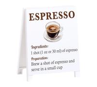 Espresso Recipe Coffee Sign Rustic Coffee Decor for Home Cafe Bar Coffees Lover Sign for Kitchen Coffees Cart Accessories Christmas Gifts for Barista Men Women - 5.59 x 4.33 inch Acrylic Sign