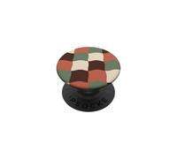 Espresso Sage and Coral Wavy Checker Pattern PopSockets Adhesive PopGrip