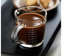 Espresso Shot Glass Cup With Double Spouts 3oz/70ml Coffee Shot Glass Measuring Cup With Handle Little Jug Mugs Measures Cup Liquid Pitcher Heat&Cold Resistant For Bar Party Home Wine Coffee Milk Tea