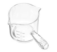 Espresso Shot Glass with Wood Handle, 125ml Measuring Cup Milk Frothing Pitcher Coffee Replacement Carafe for Coffee Carafe Milk Espresso Making A