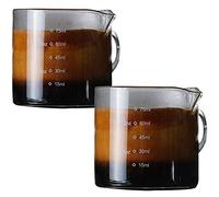 Espresso Shot Glasses,2 Pack 75ml Heat-Resistant Glass Measuring Cup Double-mouthed Ounce Cup Jugs for Coffee Milk Wine Liquid Measurement Concentrated Cup