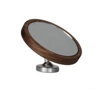 Espresso Shot Mirror, Extraction Mirror, Viewing Tool, 360° Rotatable for Bottomless Portafilter, Stainless Steel and Wood Frame for Barista
