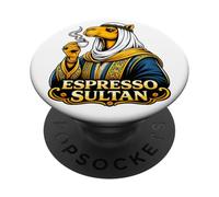 Espresso Sultan Camel Coffee Humor Graphic PopSockets Adhesive PopGrip
