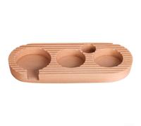 Espresso Tamper Base Solid Beech Wood Holder 4 Groove Design Fits 51 53 58mm Coffee Machine Handle Tamping Station(58mm)