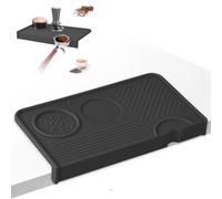Espresso Tamping Mat Coffee Tamper Mat Food Grade Silicone Tamping Station for Counter Convenient Coffee Tamper Organizer Station for Home Studio Shop Use Espresso Machine Acceessories(Black)