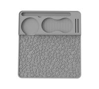 Espresso Tamping Pad Mat, Professional Silicone Espresso Specialist Station with Tool Slots, Heat Resistance Mat Gray