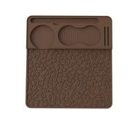 Espresso Tamping Pad Mat, Professional Silicone Espresso Specialist Station with Tool Slots, Heat Resistance Mat Brown