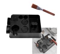 Espresso Tamping Stand, Coffee Knock Box with Inner Compartments for Portafilter 51-58mm Coffee Tamper Holder Multifunctional Coffee Accessories Organizer Box for Baristas Coffee Shop Home