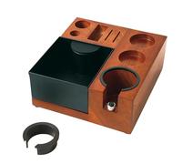 Espresso Tamping Station Knock Box - 9 in 1 Espresso Knock Box And Tamp Station Coffee Organizer Fit for 51mm 53mm 54mm 58mm Espresso Tamper Distributor Portafilter Puck Screen Accessories Storage