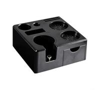 Espresso Tamping Station with Anti Skid Base and Adjustable Portafilter Holder for 51mm/54mm/58mm Sizes, Integrated Storage for Coffee Tools, Easy to Maintain (Black)