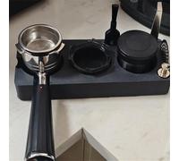 Espresso Tamping Station with Tamper Portafilter Holder Base - Compact 17 X 9.2 Cm Pla Coffee Bar Organizer for Es601 Es655 Es701 Machines - Black(B)