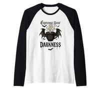 Espresso Your Darkness Gothic Coffee Lover Witchy Brew Art Raglan Baseball Tee