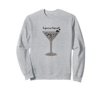 Espresso Yourself Coffee Lover Martini Glass Wordplay Sweatshirt, Adult Unisex, Heather Grey, XL
