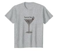 Espresso Yourself Coffee Lover Martini Glass Wordplay T-Shirt, Kids, Heather Grey, 2 Years