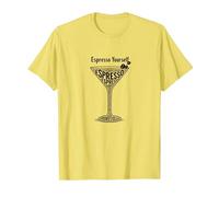 Espresso Yourself Coffee Lover Martini Glass Wordplay T-Shirt, Men, Lemon, XL