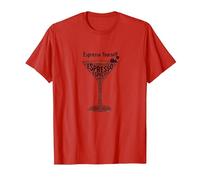 Espresso Yourself Coffee Lover Martini Glass Wordplay T-Shirt, Men, Red, 3XL