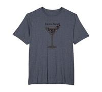 Espresso Yourself Coffee Lover Martini Glass Wordplay T-Shirt, Men's Big and Tall, Heather Blue, 4X Tall