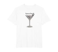 Espresso Yourself Coffee Lover Martini Glass Wordplay T-Shirt, Men's Big and Tall, White, 5X Tall