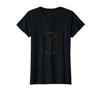 Espresso Yourself Coffee Lover Martini Glass Wordplay T-Shirt, Women, Black, L