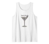 Espresso Yourself Coffee Lover Martini Glass Wordplay Tank Top, Men, White, S