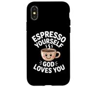 Espresso Yourself God Loves You Christian Case for iPhone X/XS