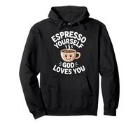 Espresso Yourself God Loves You Christian Pullover Hoodie