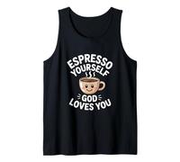 Espresso Yourself God Loves You Christian Tank Top