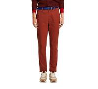 ESPRIT Basic Chino Trousers, 220/Rust Brown, 30W x 32L