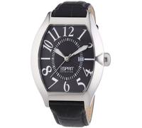 Esprit Collection Men's Quartz Watch with Black Dial Analogue Display and grey Leather hector