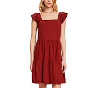 ESPRIT EDC Embroidered Lace Jersey Dress with Sleeves, Terracotta, S