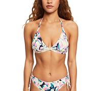 ESPRIT Floral Print Halter Bikini Top, Navy, 42 / 85C