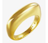 Gold Plated Sterling Silver Plain Curved Oblong Ring ELRG91924B180