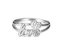 Esprit JW52882 Women's Ring Rhodium-Plated Brass Zirconia Transparent Size 57 (18.1), Size R 1/2 18.8mm, Brass, Cubic Zirconia
