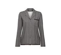 ESPRIT Women's Printed Cotton Lace Sus S.Shirt_a_l Pajama Top, Black, 10