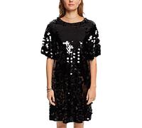 ESPRIT Lenzing™ Ecovero mini Dress with Large Sequins, Black, 16