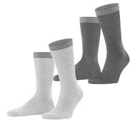 Esprit Mens Allover Stripe 2 Pack Socks - White/Grey