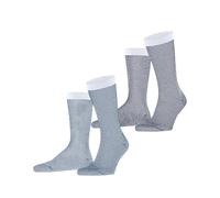 ESPRIT Men's Allover Stripe Multipack M So Cotton Patterned 2 Pairs Socks, Multicolor Blue White 0080, 5.5-8